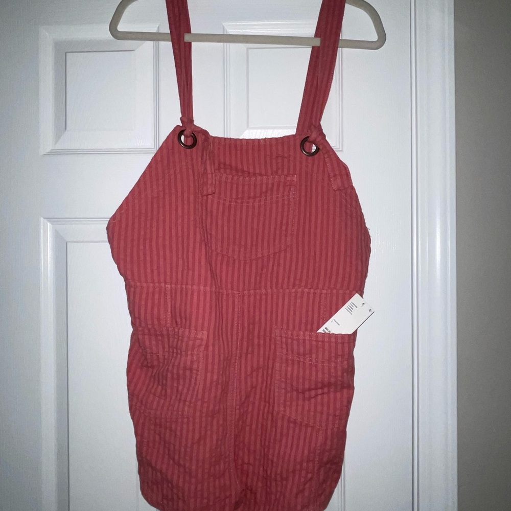 BDG Pink Striped Overall/Romper